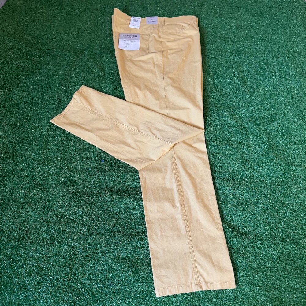 Kenneth Cole Reaction Flex Waistband Flat Front Slim Fit Chino Pants Size 40 NEW